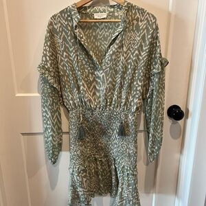 Ramy Brook Green Patterned Dress